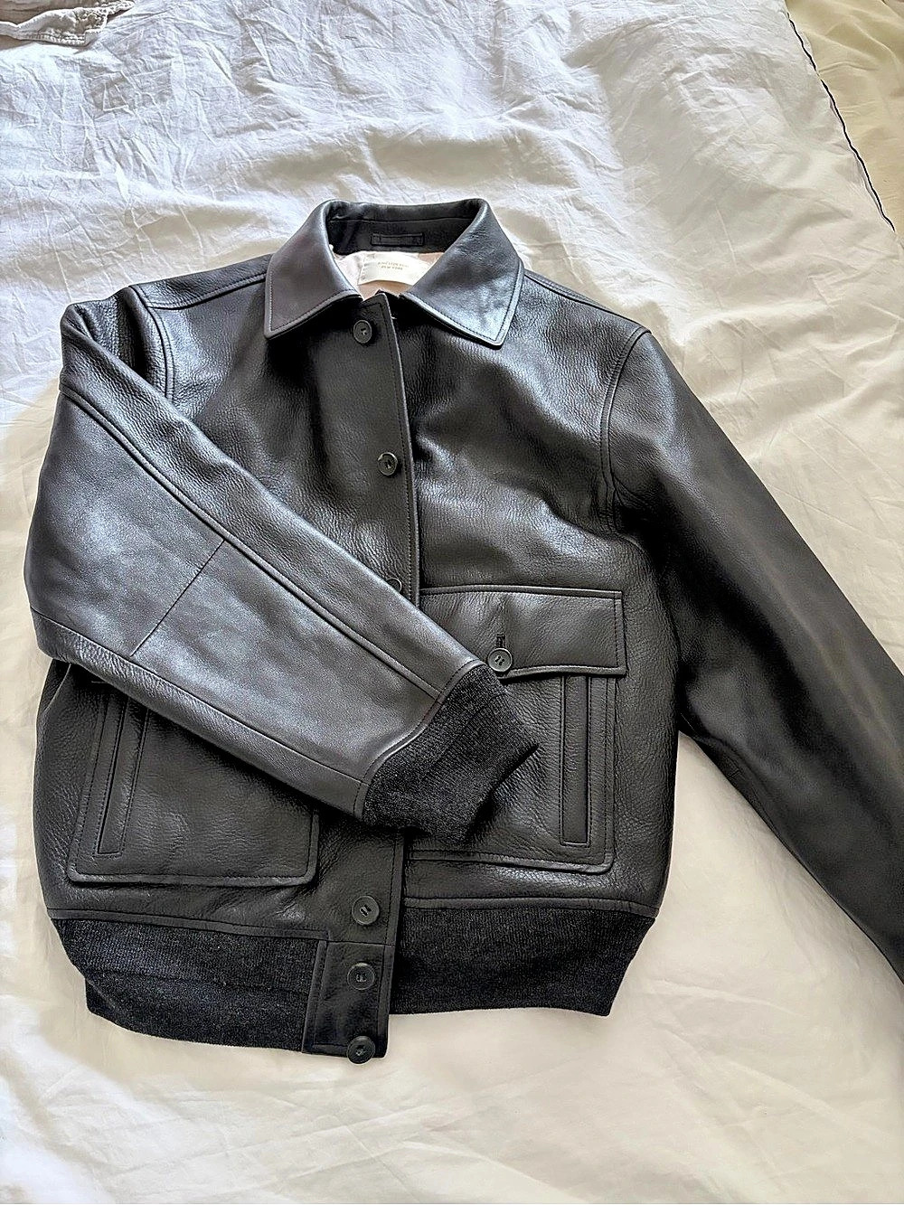 Aime Leon Dore New York Black Leather Varsity Jacket
